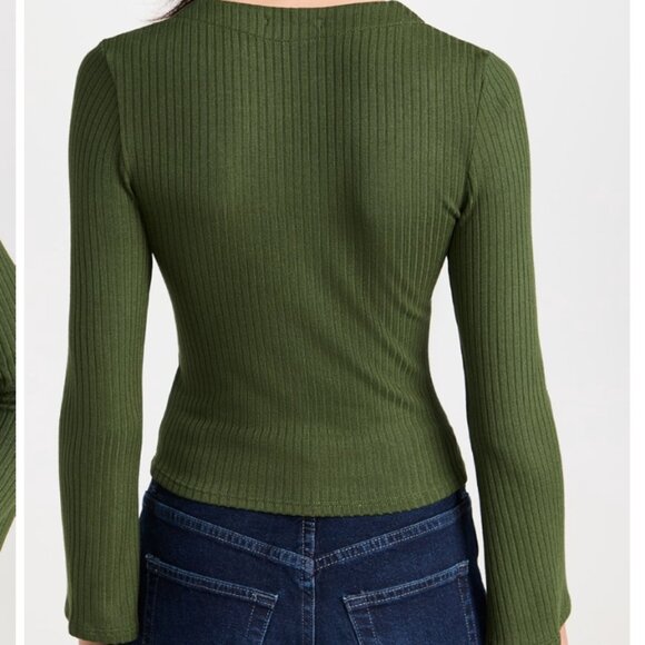 Reformation Green Ribbed Cardigan - Picture 4 of 8